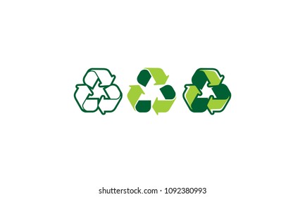 eco recycle icon logo vector