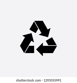 Eco recycle icon. Vector. Arrow triangle. Green triangular 