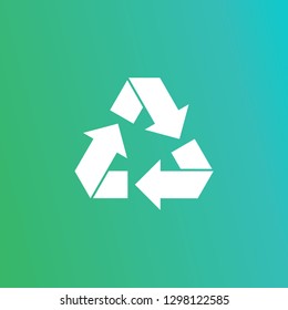 Eco recycle icon. Vector. Arrow triangle. Green triangular 