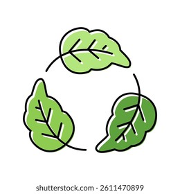 eco recycle leaf color icon vector. eco recycle leaf sign. isolated symbol illustration