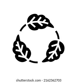 eco recycle leaf glyph icon vector. eco recycle leaf sign. isolated contour symbol black illustration