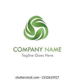 Eco Recycle Logo, Icon, Sign, Symbol, Pictogram, Element of Three Stylized Leaf. Environmental Friendly, Sustainability, Reuse Gradient Vector Logo Design Illustration