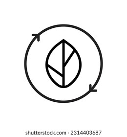 Eco Recycle Outline Icon Vector Illustration
