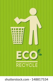 eco recycle over,green background vector illustration 