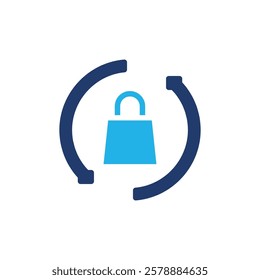 eco recycle paper bag colored icon vector design good for web or mobile app
