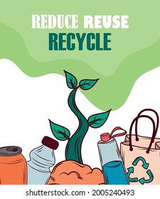 eco recycle reduce and reuse poster
