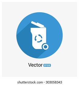 Eco recycle trash Icon- Vector Illustration
