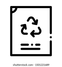 Eco Recycle Vacuum Package Packaging Vector Icon Thin Line. Contour Illustration