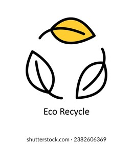 Eco Recycle vector Filled outline Design illustration. Symbol on White background EPS 10 File 