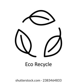 Eco Recycle vector outline  Design illustration. Symbol on White background EPS 10 File 