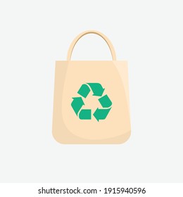 Icono de diseño de color plano de la bolsa reciclada ecológica