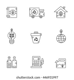 Eco, recycling and clean energy vector icon set 