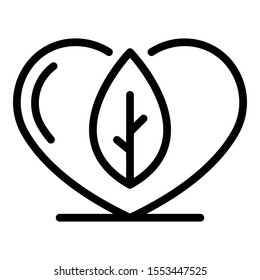 Eco recycling heart icon. Outline eco recycling heart vector icon for web design isolated on white background