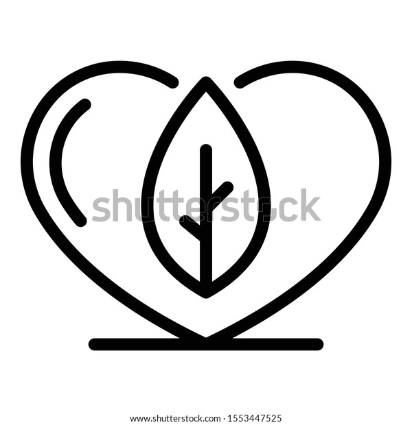Eco recycling\
heart icon. Outline eco recycling heart vector icon for web design\
isolated on white\
background