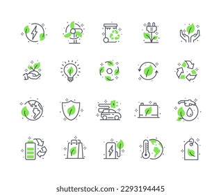 Eco recycling icons color set. Collection of graphic elements for website. Caring for nature and environment, zero waste and reuse. Cartoon flat vector illustrations isolated on white background