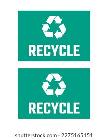 eco recycling labels set, recycle arrows vector