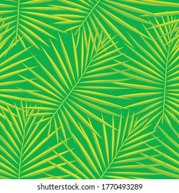 Eco Repeated Fashion Vector Illustration. Light Seamless Exotic Graphic Texture. Pattern, Spring Seamless Summer Graphic Foliage. Tropical, Bright Seamless Pattern. Vector,