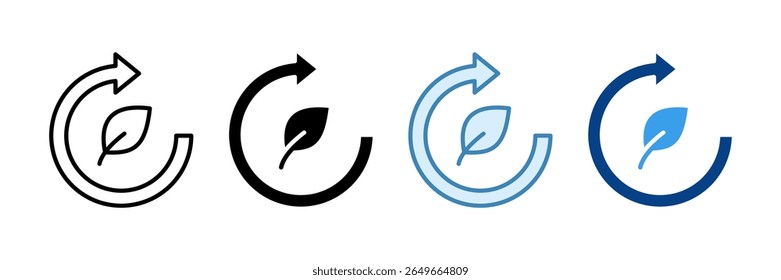 Eco Reiniciar Icon Set Colección de estilo múltiple