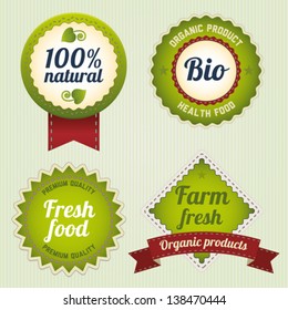 Eco Retro Labels template set.  Vintage bio logo template
