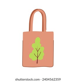 eco reusable bag cartoon. cotton cloth, canvas mockup, template textile eco reusable bag sign. isolated symbol vector illustration