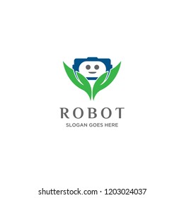 Eco Robot Design Logo Template