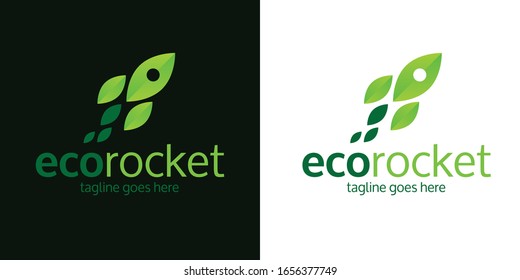 Eco Rocket Leaf Nature Logo