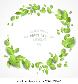 Eco round frame with place for text.