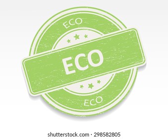 Eco rubber stamp.Eco grunge stamp.Vector illustration.