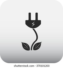 Eco safe energy simple icon on colorful background