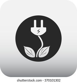 Eco safe energy simple icon on colorful background