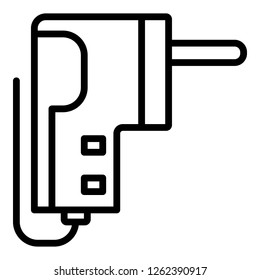 Eco safe plug icon. Outline eco safe plug vector icon for web design isolated on white background