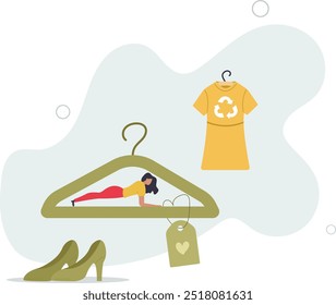 Eco sale concept.responsible shopping.flat design with people.