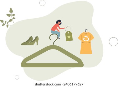 Eco sale concept.responsible shopping.flat vector illustration.