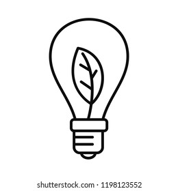 Eco save bulb icon. Outline illustration of eco save bulb vector icon for web design isolated on white background
