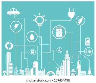 eco and save energy info graphic, background