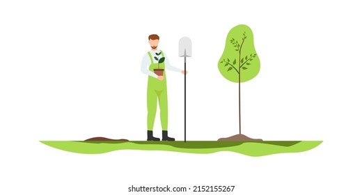 Eco. Save the planet. People live in an ecosystem. Saving eco life. Vector.