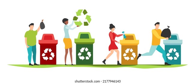Eco. Save the planet. People live in an ecosystem. Saving eco life. Vector.