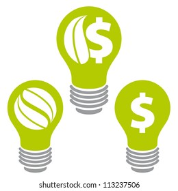 Eco saving energy icons, cheap energy, vector.