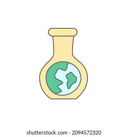 Eco Science, Chemistry Icon in color icon, isolated on white background 