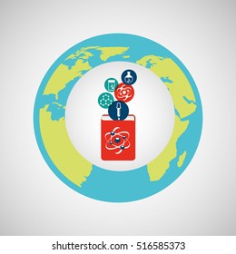 eco science research equipment lab icon vector illustration eps 10