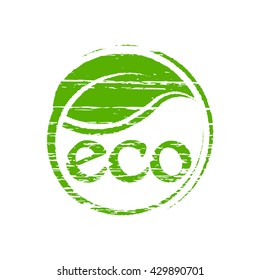 Eco seal logo. Vector graphic design