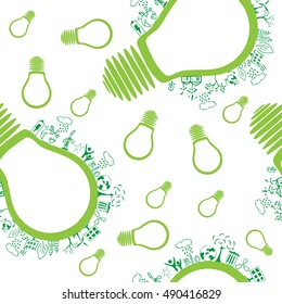 Eco seamless pattern with signs