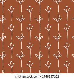 Eco seamless pattern with simple branches