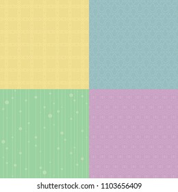 Eco seamless patterns for texlile, fabric,labels background. Pastel green,lilac,baby blue,beige color texture pattern geometric design.
