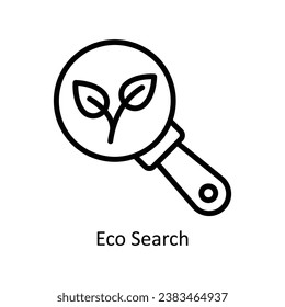 Eco Search vector outline  Design illustration. Symbol on White background EPS 10 File 