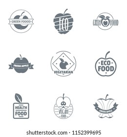 Eco seed logo set. Simple set of 9 eco seed vector logo for web isolated on white background