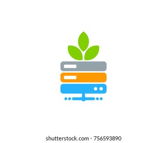 Eco Server Icon Logo Design Element