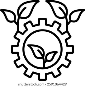 Eco Services Line Vector Icon Design