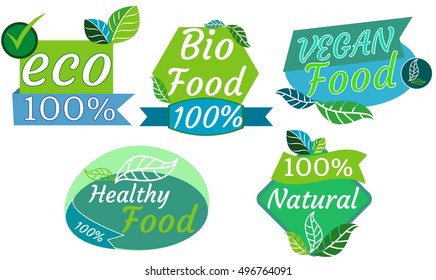 Eco Set, Stickers and Badges, EPS 10