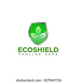 eco shield green logo icon template